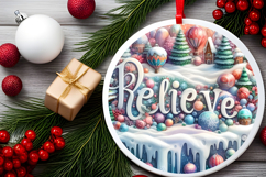 Round Christmass Ornament Sublimation|Clipart Product Image 2