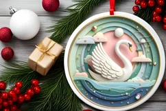 Round Christmas Ornament Sublimation|Clipart Product Image 2