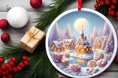 Detailed Molten Candy Painting Round Ornament Christmas Product Image 2