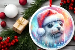 Winter Seal Portrait Sublimation PNG Product Image 2