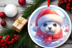 Winter Seal Portrait Sublimation PNG Product Image 2