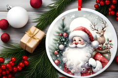 Round Christmass Ornament Sublimation|Clipart Product Image 2