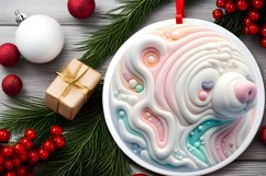 Polar Bear Depth Melting Round Ornament Christmas PNG Product Image 2