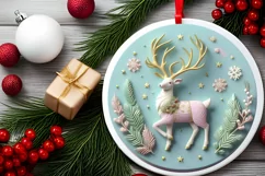 Round Christmas Ornament Sublimation|Clipart Product Image 2