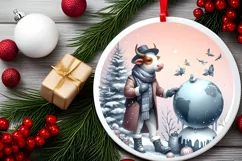 Pastell Winter Scene with Cowboy PNG Product Image 2