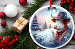 Round Christmas Ornament with Cowboy PNG Product Image 2