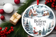Winter Scene Christmas Ornament Sublimation PNG Product Image 2