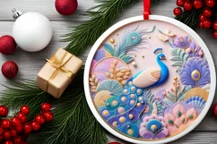 Round Christmas Ornament Sublimation|Clipart Product Image 2