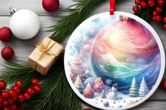 Colorfull Winter Scene with Sleigh PNG Product Image 2