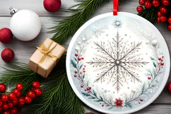 Round Christmass Ornament Sublimation|Clipart Product Image 2