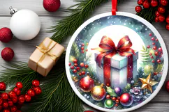 Round Christmass Ornament Sublimation|Clipart Product Image 2