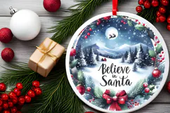 Round Christmass Ornament Sublimation|Clipart Product Image 2