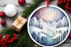 3D Round Melting Winter Scene with Very Large Text Believe Product Image 2