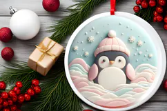 Round Christmass Ornament Sublimation|Clipart Product Image 2