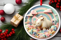 Round Christmas Ornament Sublimation|Clipart Product Image 2