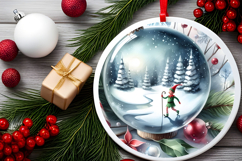 Round Christmass Ornament Sublimation|Clipart Product Image 2