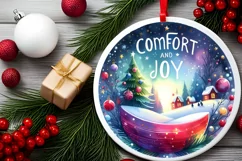 Colorfull Christmas Scene Comfort and Joy PNG Product Image 2