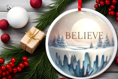 Round Christmass Ornament Sublimation|Clipart Product Image 2