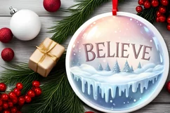 Colorfull Winter Scene Believe PNG Product Image 2