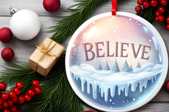 Round Christmass Ornament Sublimation|Clipart Product Image 2