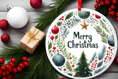 Round Christmass Ornament Sublimation|Clipart Product Image 2