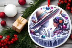 Round Christmass Ornament Sublimation|Clipart Product Image 2