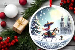 Winter Scene with Mexican Person PNG Product Image 2