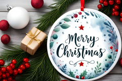 Round Christmass Ornament Sublimation|Clipart Product Image 2