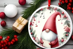 Gnome Christmas Ornament Sublimation PNG Product Image 2
