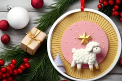 Round Christmas Ornament Sublimation|Clipart Product Image 2