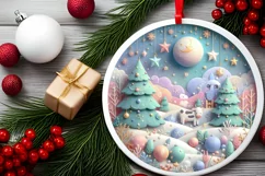 Round Christmas Ornament Sublimation|Clipart Product Image 2