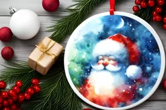 Santa Christmas Round Sticker PNG Product Image 2
