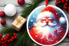 Santa Christmas Round Sticker PNG Product Image 2