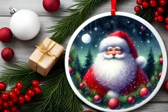Santa Christmas Round Sticker PNG Product Image 2