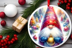 Colorful Christmas Gnome Ornament Sublimation PNG Product Image 2