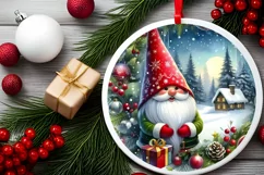 Colorful Gnome Christmas Ornament PNG Product Image 2