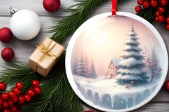 Round Christmas Ornament with Spain Winter Scene PNG Product Image 2