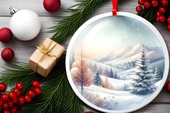 Round Christmas Ornament with Spain Winter Scene PNG Product Image 2