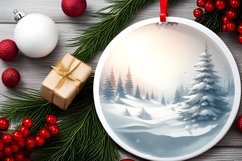 Round Christmas Ornament with Spain Winter Scene PNG Product Image 2