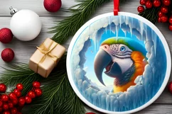 Melting Ice Wall Parrot Digital Painting Sublimation PNG Product Image 2