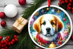 Dog Round Ornament Sublimation PNG Product Image 2