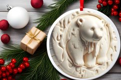 Polar Bear 3D Winter Ornament Sublimation PNG Product Image 2