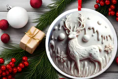 Round Christmass Ornament Sublimation|Clipart Product Image 2