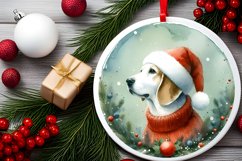 Christmas Dog Round Ornament Sublimation PNG Product Image 2