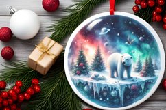 Round Christmas Ornament with Polar Bear PNG Product Image 2