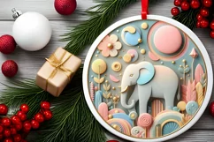 Round Christmas Ornament Sublimation|Clipart Product Image 2