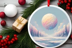 Winter Scene Digital Painting Christmas Ornament Product Image 2
