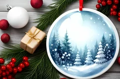 Round Christmas Ornament with Tour Eiffel PNG Product Image 2