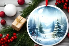 Round Christmas Ornament with Tour Eiffel PNG Product Image 2