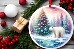 Round Christmas Ornament with Polar Bear PNG Product Image 2